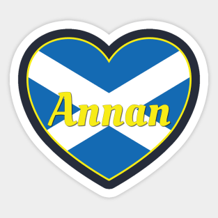 Annan Scotland UK Scotland Flag Heart Sticker